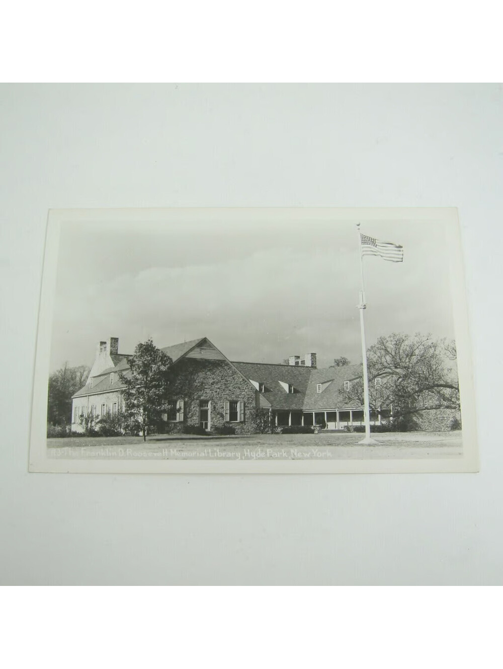 Real Photo Postcard RPPC Franklin D. Roosevelt FDR Memorial Library Hyde Park NY